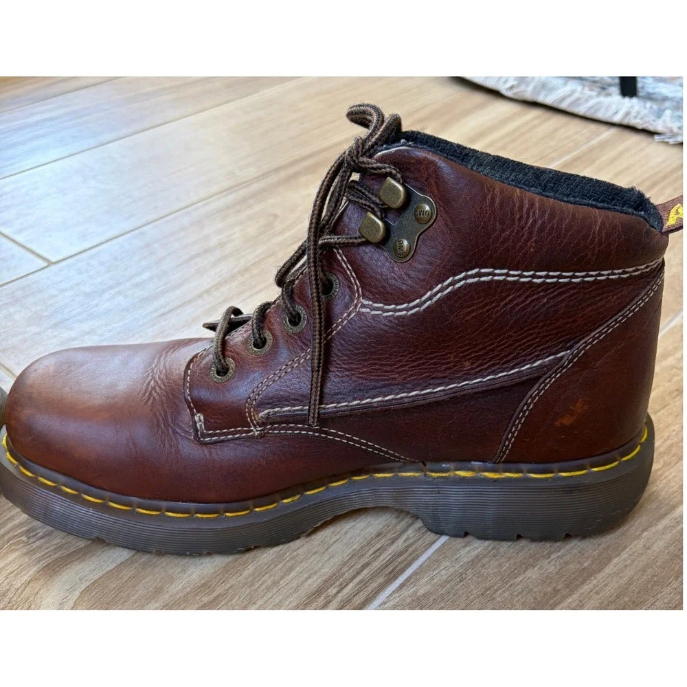Vintage Y2K Dr Martens Mens Brown Boots 12 Grunge Indie Alt Chunky Whimsigoth